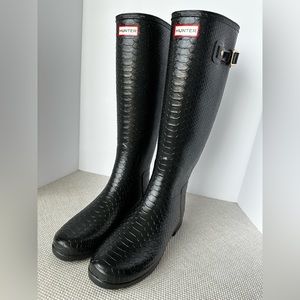 HUNTER BOOTS, SIZE 10, BLACK